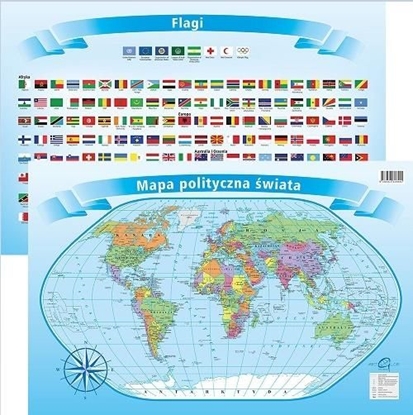 Изображение Artglob Podkładka na biurko - Mapa polity. z flagami Świat