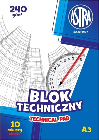 Picture of Astra Blok techniczny A3 10k biały 240g 10szt.