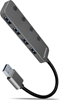 Picture of HUE-MSA Hub 4-portowy USB 3.2 Gen 1 switch, metalowy, 20cm USB-A kabel, microUSB dodatkowe zasilanie