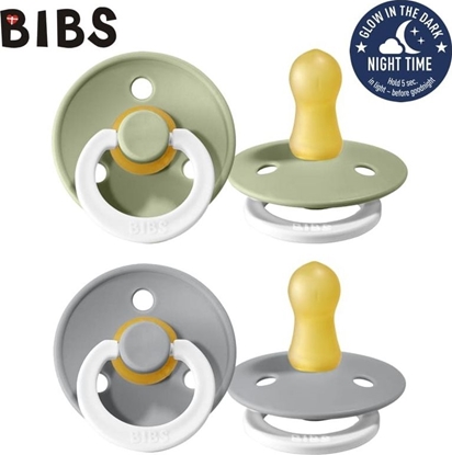 Picture of Bibs BIBS 2-PACK SAGE NIGHT & CLOUD NIGHT S Smoczek Uspokajający kauczuk Hevea