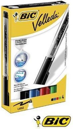 Изображение Bic Marker suchościeralny Velleda 4 kolory (159039)