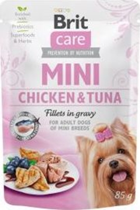 Attēls no Brit Brit Care Adult Mini Chicken Tuna Fillets in Gravy Kurczak z Tuńczykiem w Sosie 85 G