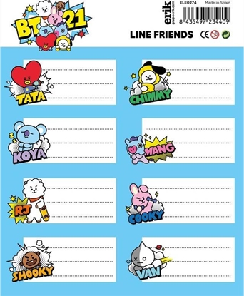 Attēls no BT21 Line Friends BT21 - Zestaw 16 naklejek na zeszyty / książki