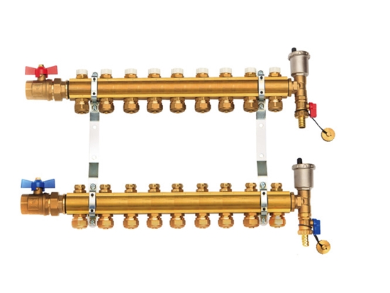 Picture of Capricorn Rozdzielacz 9-obw. mosięzny OPTIMUM z zaworami ręcznymi do grzejników