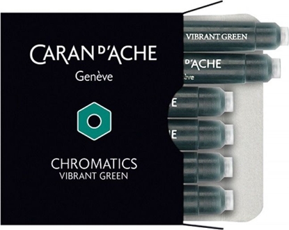 Attēls no Caran d`Arche Naboje atramentowe Chromatics ciemny zielony 6 sztuk