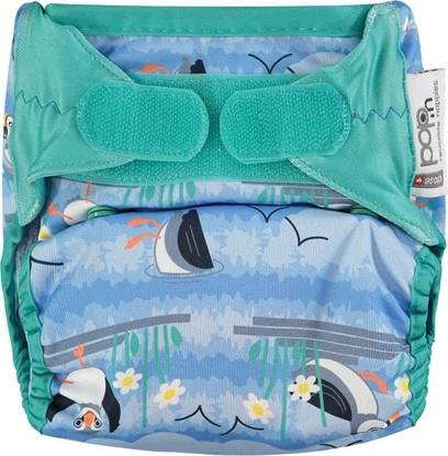 Attēls no Close Caboo Otulacz, pieluszka wielorazowa V2 Blue Puffin z wkładem babusowym 3-16 kg, 1 szt.