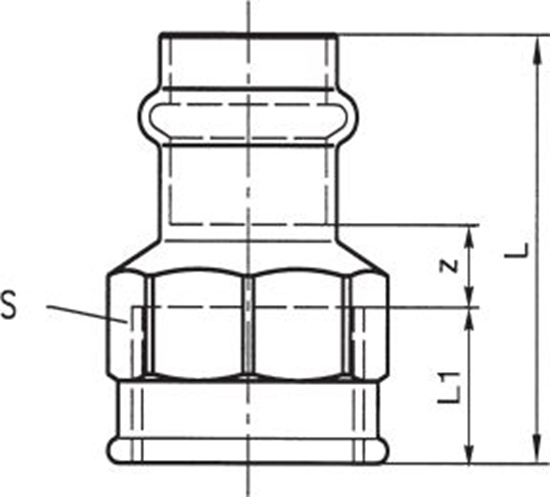 Изображение Conex Mufa przejściowa serii B Press GW 28mm x 3/4" (P4270G02806000)