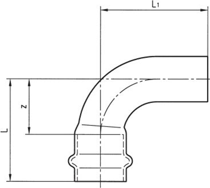 Attēls no Conex Press Łuk 90° mm z serii B Press miedziane 18mm (P500101800000)