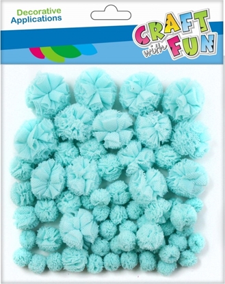 Изображение Craft with Fun CF OZDOBA DEK POMPON TKAN 60SZT NIEB MIX 12/144