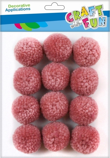 Picture of Craft with Fun CF OZDOBA DEK POMPON WELNA 3CM/12SZT ROZ 12/144