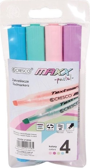 Изображение Cresco Zakreślacz MAXX PASTEL 4 kolory