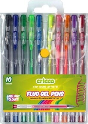 Изображение Cricco Długopisy żelowe fluorescencyjne 10 kolorów