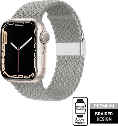 Изображение Crong Crong Wave Band Pleciony pasek do Apple Watch 38/40/41 mm (jasny szary)