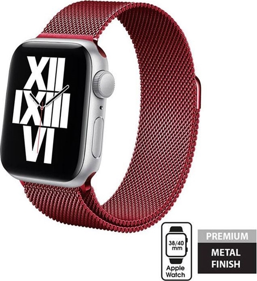 Изображение Crong Pasek ze stali nierdzewnej Crong Milano Steel do Apple Watch 38/40 mm czerwony