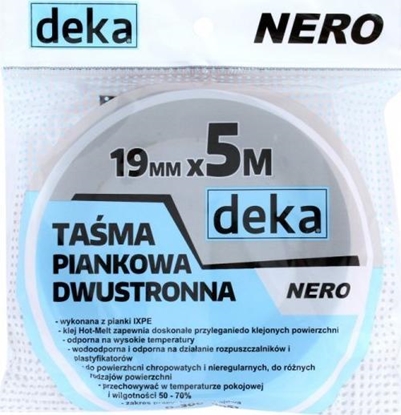 Attēls no Deka TAŚMA DWUSTRONNA PIANKOWA NERO CZARNA 19MM*5M