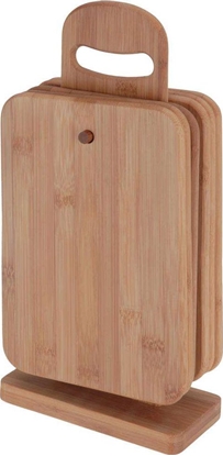 Picture of Deska do krojenia Excellent Houseware bambusowa 15x7cm 6szt. ze stojakiem