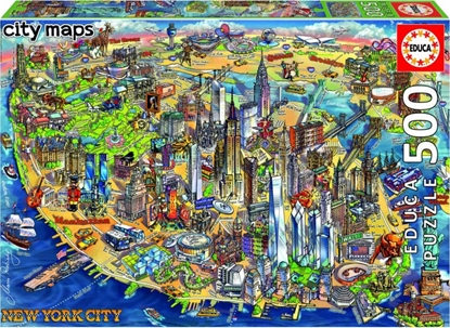 Attēls no Educa Puzzle 500 Elementów Mapa New York