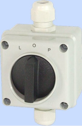 Picture of Elektromet Łącznik krzywkowy L-0-P 3P 12A IP65 Łuk E12-43 w obudowie (921243)