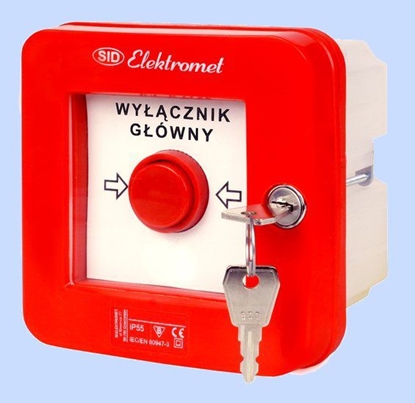 Picture of Elektromet Wyłącznik alarmowy z zamkiem 4R /WYŁĄCZNK GŁÓWNY/ IP55 WGZ-6s (921495)