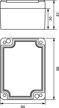 Picture of Elektro-Plast STRONG Puszka hermetyczna n/t 88x64x42mm IP67 PHP-56 szary (62.56)