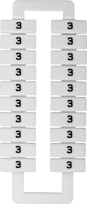 Изображение EM Group Oznacznik do złączek szynowych 2,5-70mm2 /3/ biały 20szt. (43192)