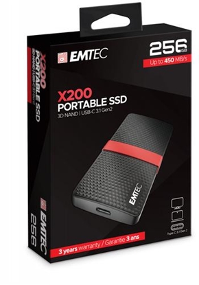 Изображение EMTEC SSD 256GB 3.1 Gen2 X200 Portable 4K retail