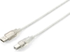 Изображение Equip USB 2.0 Type A to Type B Cable, 3.0m , Transparent silver