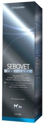 Attēls no EUROWET Sebovet Excellence - szampon przeciwłupieżowy i przeciwłojotokowy dla kota i psa 200ml