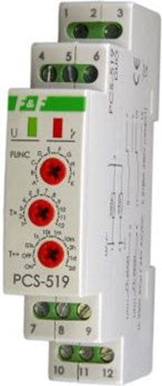 Изображение F&F Przekaźnik czasowy 2P 8A 0,1sek-576h 12V AC/DC wielofunkcyjny (PCS-519 12V)