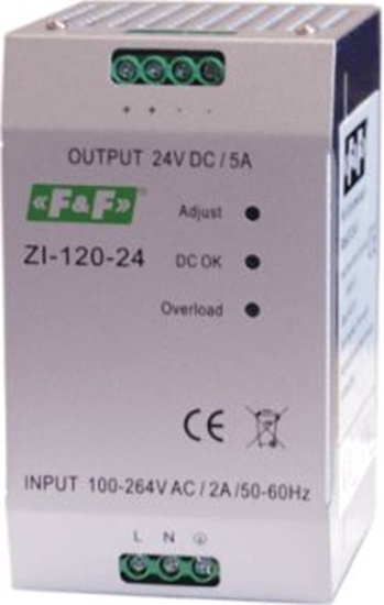 Picture of F&F Zasilacz impulsowy 230VAC/24VDC 120W 5A (ZI-120-24)