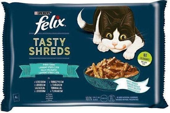 Picture of Felix FELIX sasz.4x80g TASTY SHREDS ŁOSOŚ& TUŃCZYK rybne smaki w sosie /12