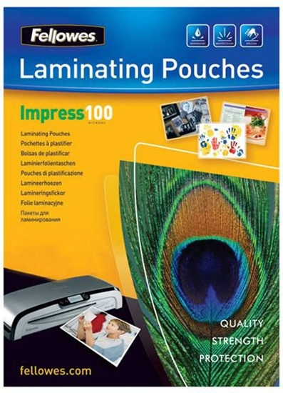 Изображение Fellowes Glossy Pouches A3 100 pcs. 100mµ laminator pouch