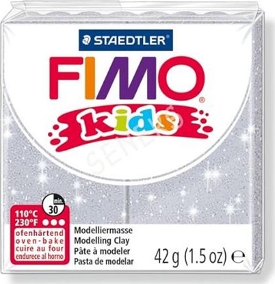 Изображение Fimo Masa plastyczna termoutwardzalna Kids brokatowa biel 42g