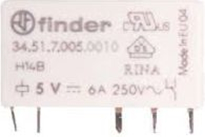 Picture of Finder Wąski przekaźnik elektromagnetyczny 1P 6A 5V DC do płytki drukowanej (34.51.7.005.0010)