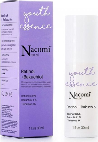 Изображение FLOSLEK Next Level Retinol 0.35% + Bakuchiol 1% przeciwstarzeniowe serum do twarzy 30ml