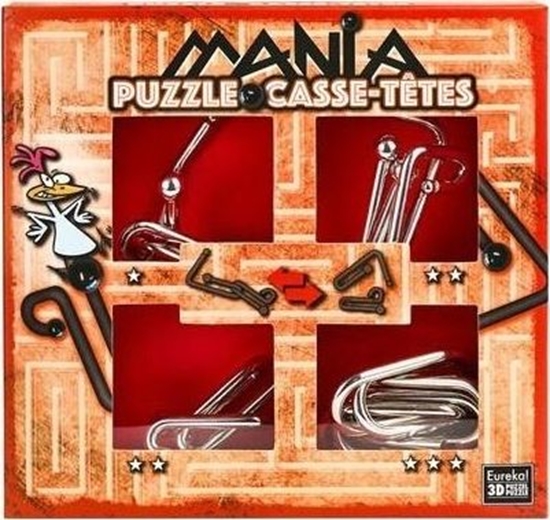 Picture of G3 Łamigłówki metalowe 4 szt Puzzle mania czerwony