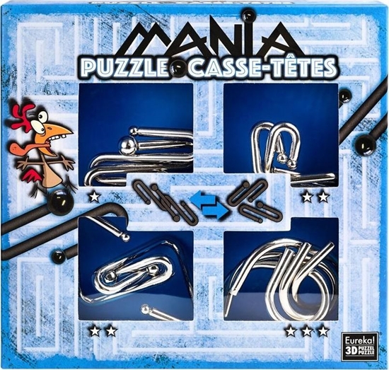 Picture of G3 Łamigłówki metalowe 4 szt Puzzle mania niebieski