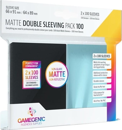 Изображение Gamegenic Gamegenic: Matte Double Sleeving Pack (66x91 mm/64x89 mm) 2x100 sztuk