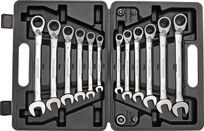 Изображение Gedore Gedore Red ring ratchet open ended spanner set, 16-piece, wrench (chrome, SW 8 - 19mm)