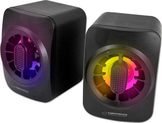 Изображение Głośnik 2.0 USB LED Rainbow Sakara