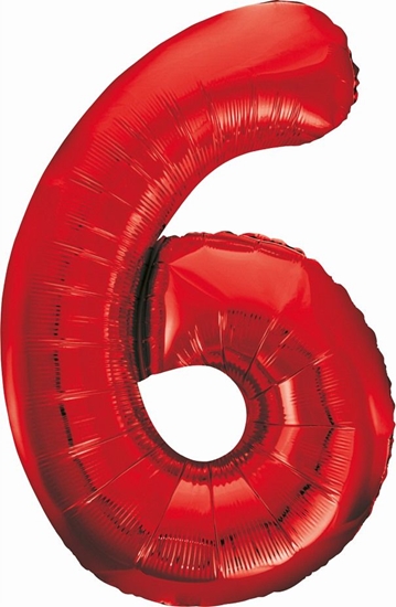 Picture of GoDan Balon foliowy Cyfra 6 czerwona, 85cm