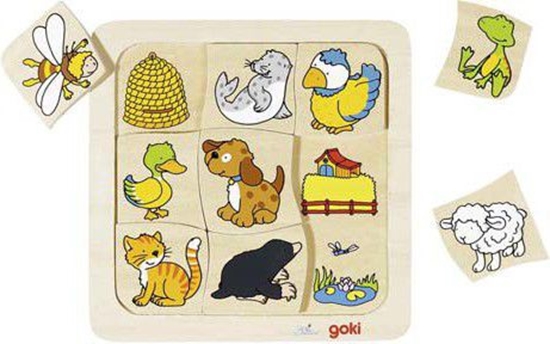 Picture of Goki Drewniane puzzle Gdzie mieszkają zwierzątka? (GOKI-56881)