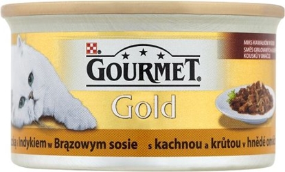 Attēls no Gourmet Gold z kaczką i indykiem w brązowym sosie 85g