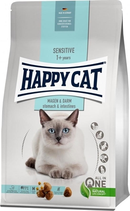 Изображение Happy Cat Sensitive Stomach & Intestines, sucha karma, dla dorosłych kotów o wrażliwym układzie pokarmowym, 1,3 kg, worek