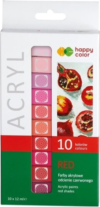 Изображение Happy Color Farba akrylowa 12ml 10 kol czerwony HAPPY COLOR