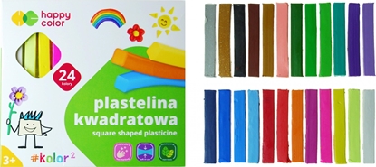 Attēls no Happy Color Plastelina szkolna kwadratowa 24 kolorów Happy Color