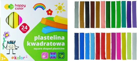 Изображение Happy Color Plastelina szkolna kwadratowa 24 kolorów Happy Color