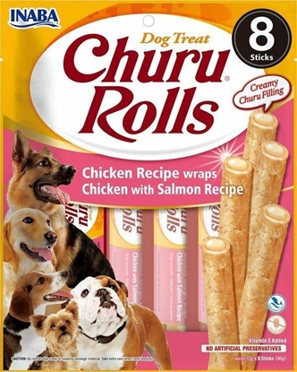 Attēls no Inaba Foods Churu Rolls Chicken Salmon 96g, przysmak dla psa z łososiem