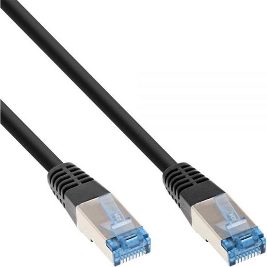 Picture of InLine InLine - Patch Cable - RJ-45 (M) to RJ-45 (M) - 50cm - SFTP, PiMF - CAT 6a - Outdoor, Round, Stranded - Black (72855S)