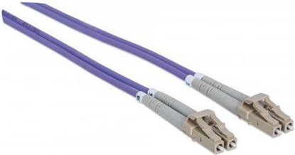 Attēls no Intellinet Fiber Optic Patch Cable, OM4, LC/LC, 3m, Violet, Duplex, Multimode, 50/125 µm, LSZH, Fibre, Lifetime Warranty, Polybag